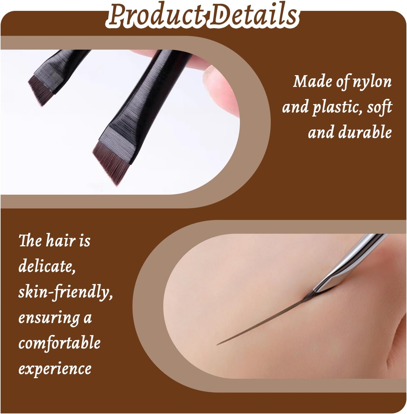 Set of 7 Angled Eyebrow Brushes, Eye Makeup Brushes, Angled Eyeshadow Brushes, Makeup Tools, Suitable for Blending Eyeshadow and Eyeliner Modifications image number 5