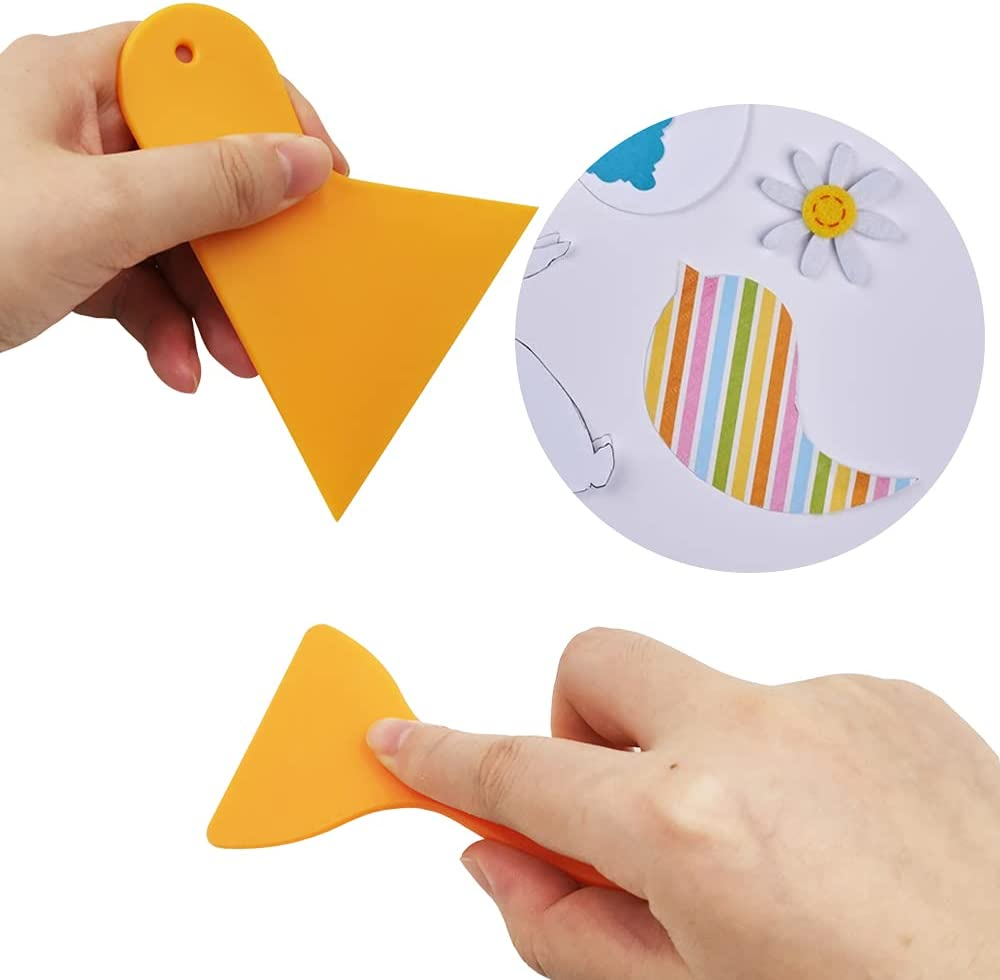 Weeding Tools for Vinyl, Finegood 8 PCS Weeding Tool Set Basic Craft Removal Kits Scissors Scraper Spatula Tweezers for Die Cut Cardstock Scrapbooking image number 6