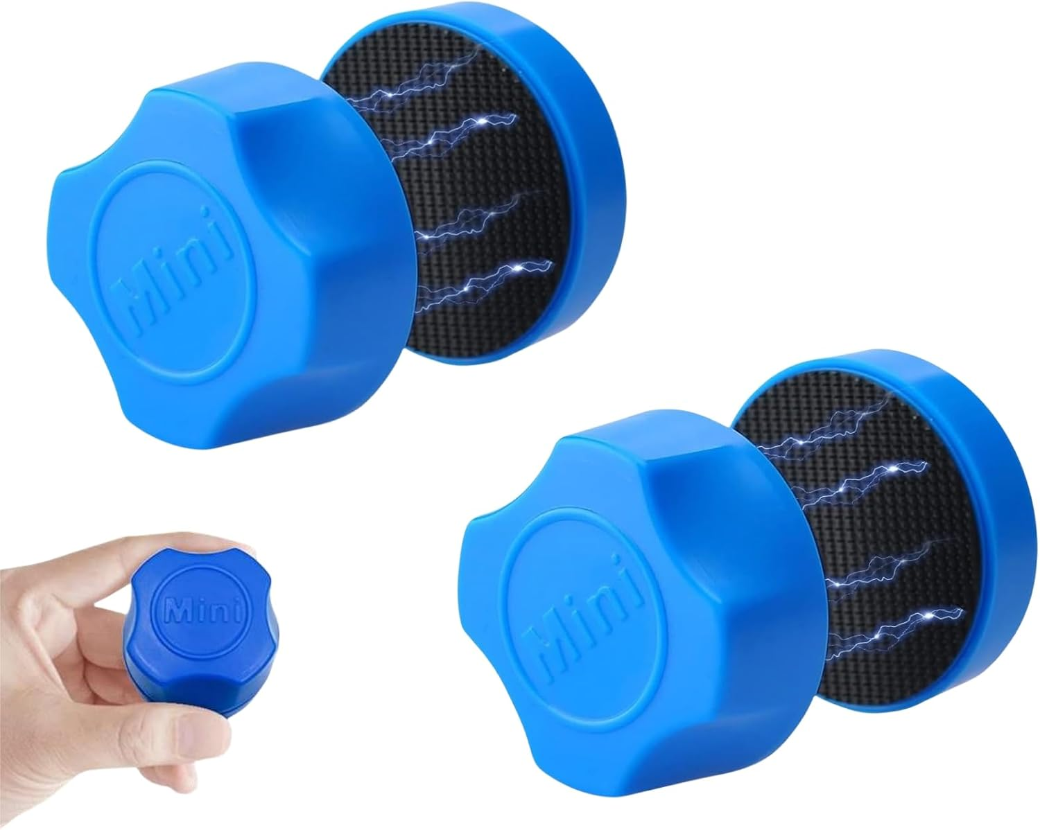 Suytvenxau 2 Pack Mini Magnetic Fish Tank Cleaner, Aquarium Glass Cleaner Brush (Suitable Thickness 3-4MM) &ndash; Strong Magnetic No-Scratch Scraper for Small Acrylic Tanks (Blue) image number 1