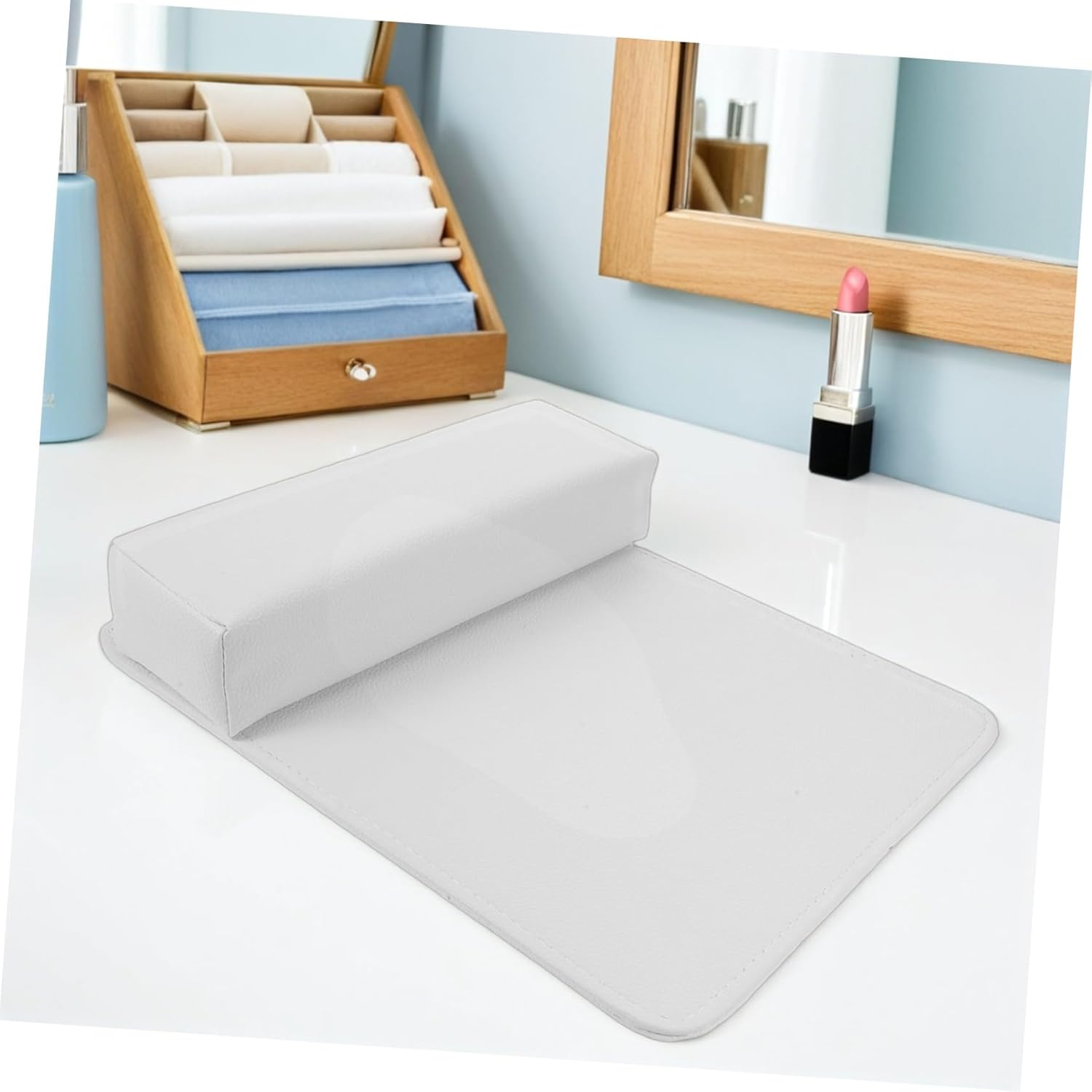 GANAZONO Complete Nail Art with Fake Leather Hand Pillow and Table Mat Nonslip Manicure Armrest Cushion for Salon and Home Use Thick PU Leather Nail Rest Holder image number 3