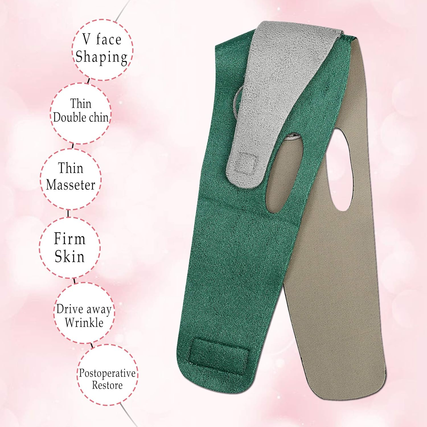 Double Chin Strap, V Line Chin Strap Lifting Mask Reusable Face Strap for Women and Men image number 5