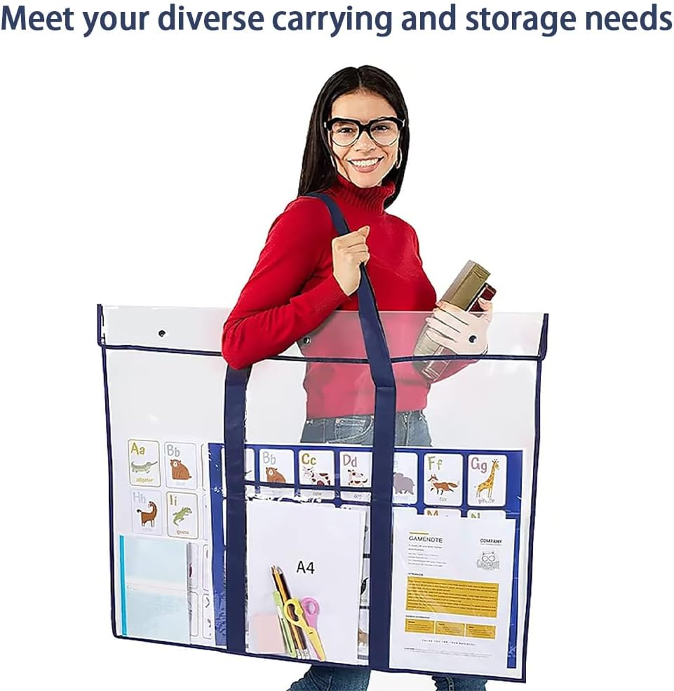 3Pcs Large Waterproof Art Portfolio Bag with Handle, A2/A3/A4 Paper Art Portfolio Artist Carry Bag, Art Carrying Case, Artwork Portfolio Case, Files Tote Bag for Poster Sketch Drawing Photography image number 6