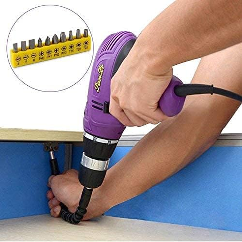 Yosoo Flexible Shaft Bits Extention Screwdriver Drill Bit Holder Connecting 290Mm (With Drill Bit Set) - Pack Of 2 image number 7