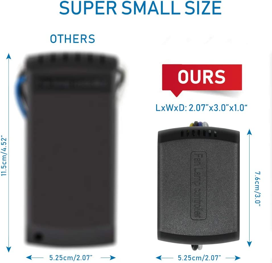 YUKIHALU 3-In-1 Small Size Universal Ceiling Fan Remote Control Kit, 4 Countdown Timing 3 Fan Speeds and Light On/Off, Wireless Remote and Receiver Kits for Ceiling Fan Lamp image number 5