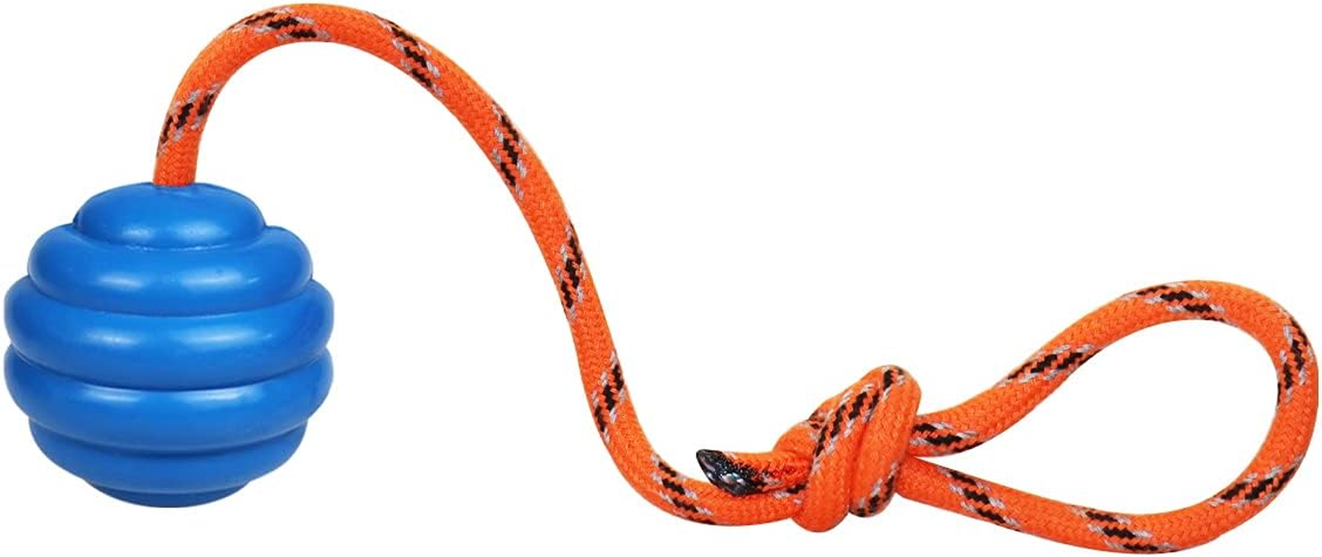 Nevperish K9 Training Ball with Rope, Exercise and Reward Toy for Dogs - Indestructible Dog Toy Ball with Handle for Training Pull, Throw, Tug - Belgian Malinois Gifts