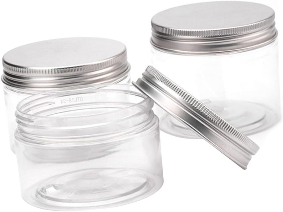 WRITWAA 3Pcs Plastic Screw Lotion Jars round Creams Containers for Cosmetic Storage and Hand Use image number 4