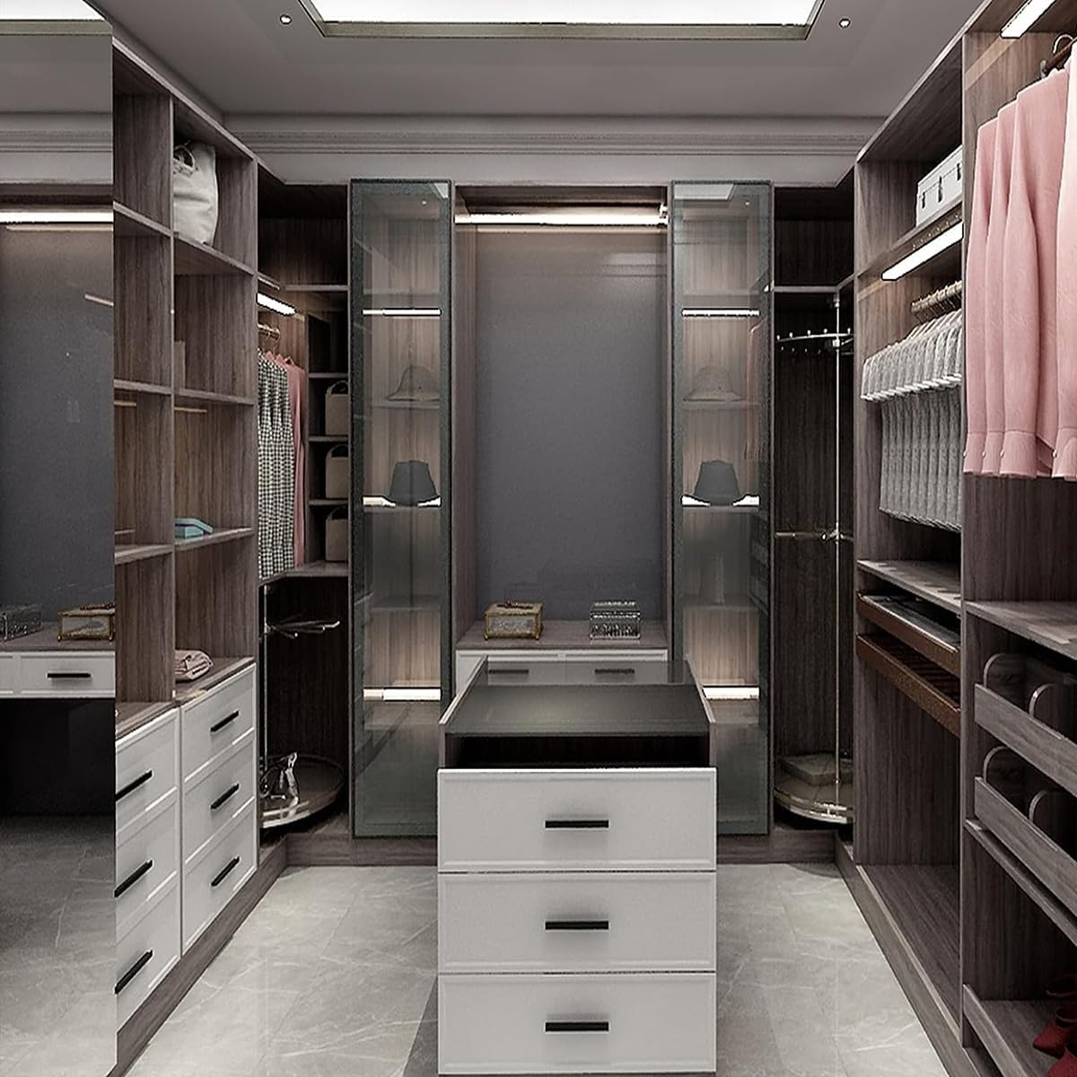 Kwa Heri 8 Pack Self-Stick Push Pull Helper Black Hidden Cabinet Handle ABS Plastic Door Window Wardrobe Handle Instant Cabinet Drawer Furniture Handles (Black) image number 1