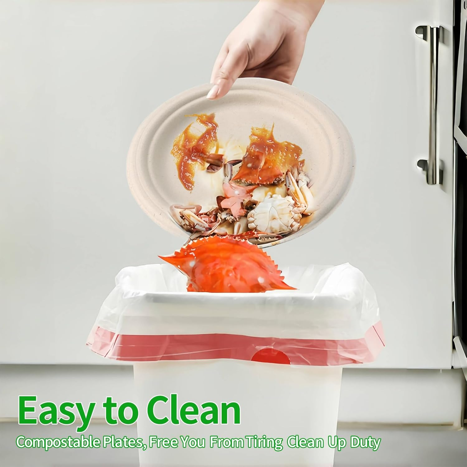 Yazoni Compostable Plates and Utensils - 350PCS Eco Friendly Bagasse Plate, 7 & 9 in Paper Plates and Bowls, 12Oz Cup, Reusable Compostable Cutlery Set, Biodegradable Plate for Camping, Party, Dinner image number 3