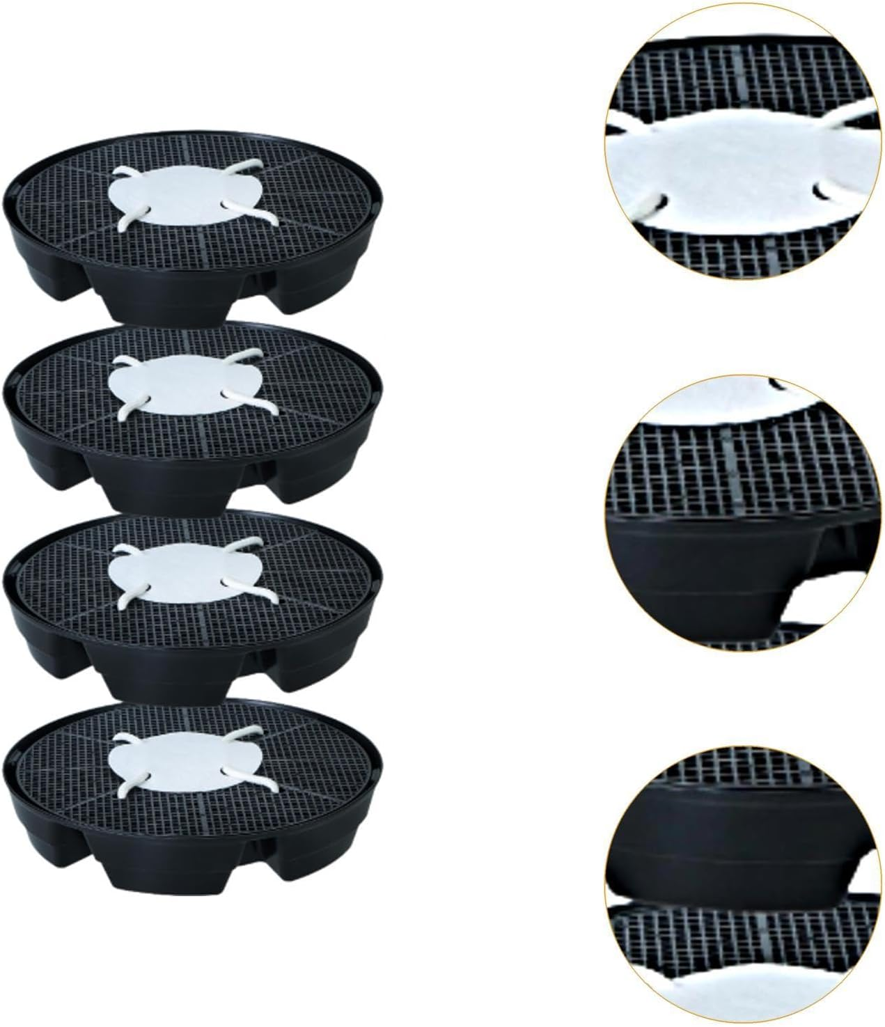 ＫＬＫＣＭＳ 4Pcs Self Watering Pot Base Set Patio Indoor Fabric Pot Base No Accumulation