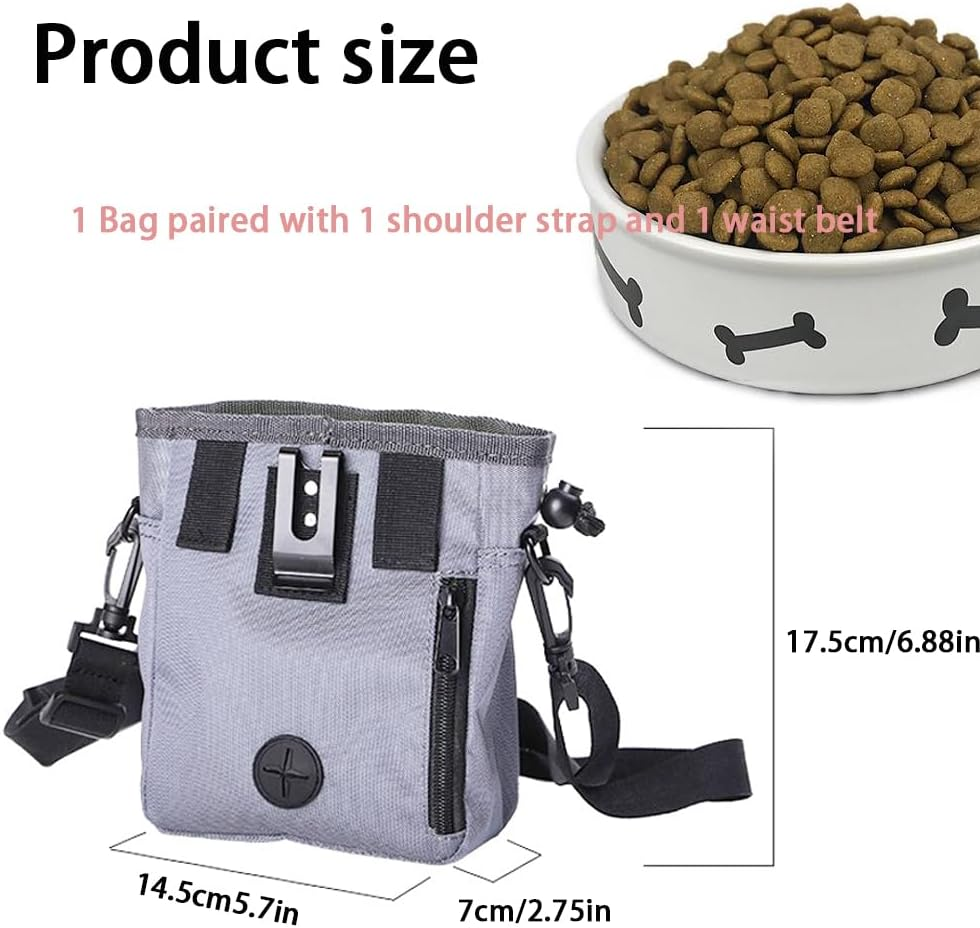 Dog Treat Training Pouch, 1Pc 3 Ways to Wear Dog Treat Pouch, Dog Treat Pouch Bag,Dog Treat Training Bag, Dog Treat Pouch Bag Puppy Dog Training Snack Bag (Black) image number 3