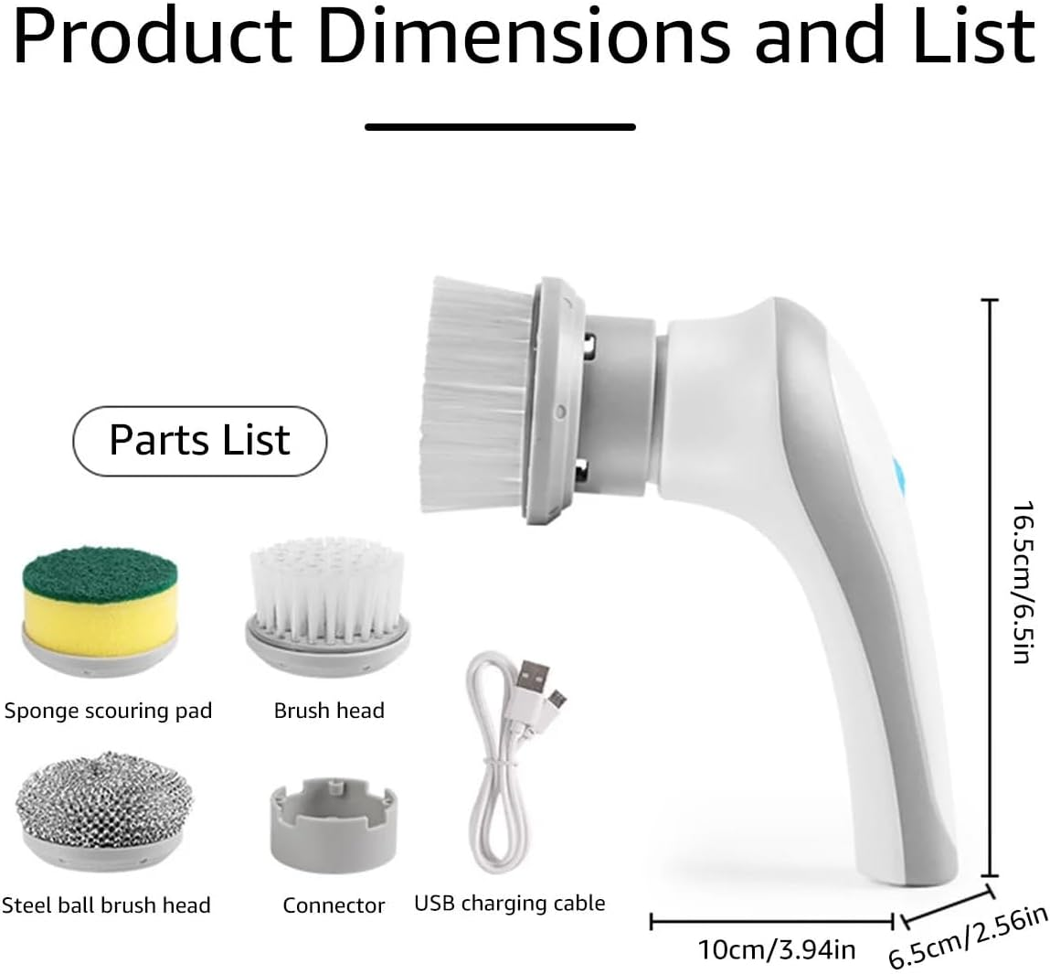 MOMOGEE Electric Spin Scrubber &ndash; 3-In-1 Cordless Electric Cleaning Brush with Powerful Motor, Rechargeable Handheld Scrubber for Bathroom, Shower, Kitchen & Floor image number 5