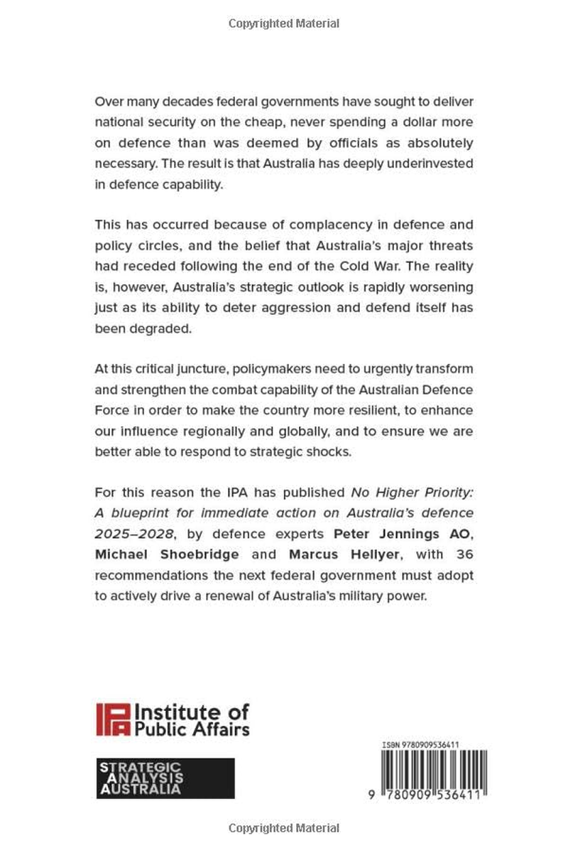 No Higher Priority: a Blueprint for Immediate Action on Australia&rsquo;S Defence 2025-2028 image number 1