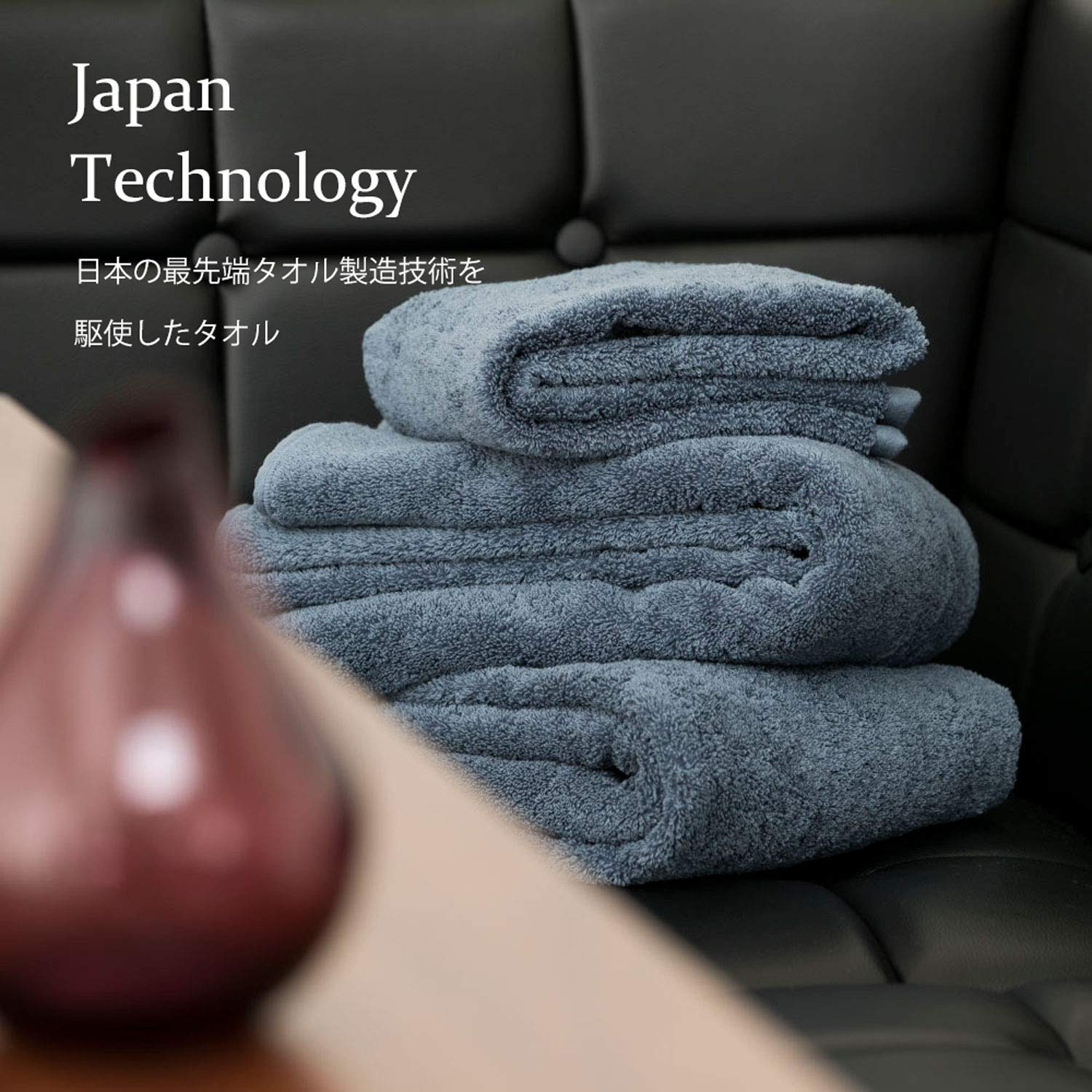 Towel Laboratories Volume Rich #003 Bath Towels, Light Gray, Set of 4, Hotel Specifications, Fluffy, Fast Absorption, 100% Cotton, Durable, Less Pilling (10 Colors Available) Japan Technology image number 2