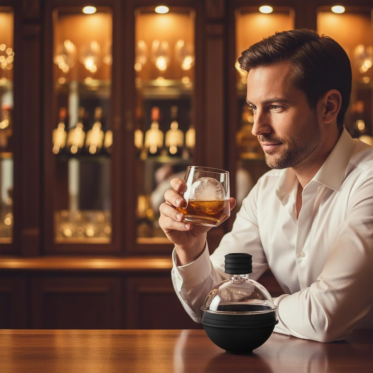 CCILIYC Silicone Ice Cube Moulds, 4 Pack Large Ice Ball Maker Mould with BPA Free Plastic Lid, Flexible round Ice Cube Moulds Easy to Pop Out, Sphere Ice Trays for Freezer Whiskey, Gin, Cocktails image number 4