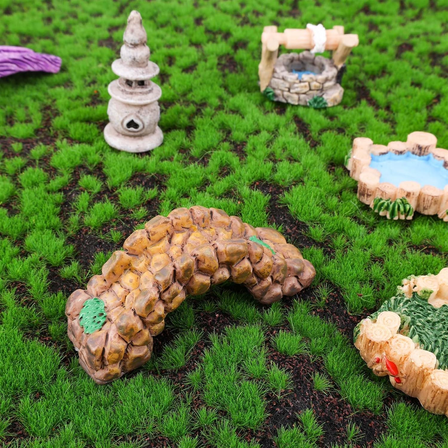 Gosknor 9Pcs Pond Lawn Garden Ornament, Garden Figurines Garden Accessories Landscape Decoration Mini Meditation Zen Tray Items Kit for DIY Craft Garden Decor image number 6