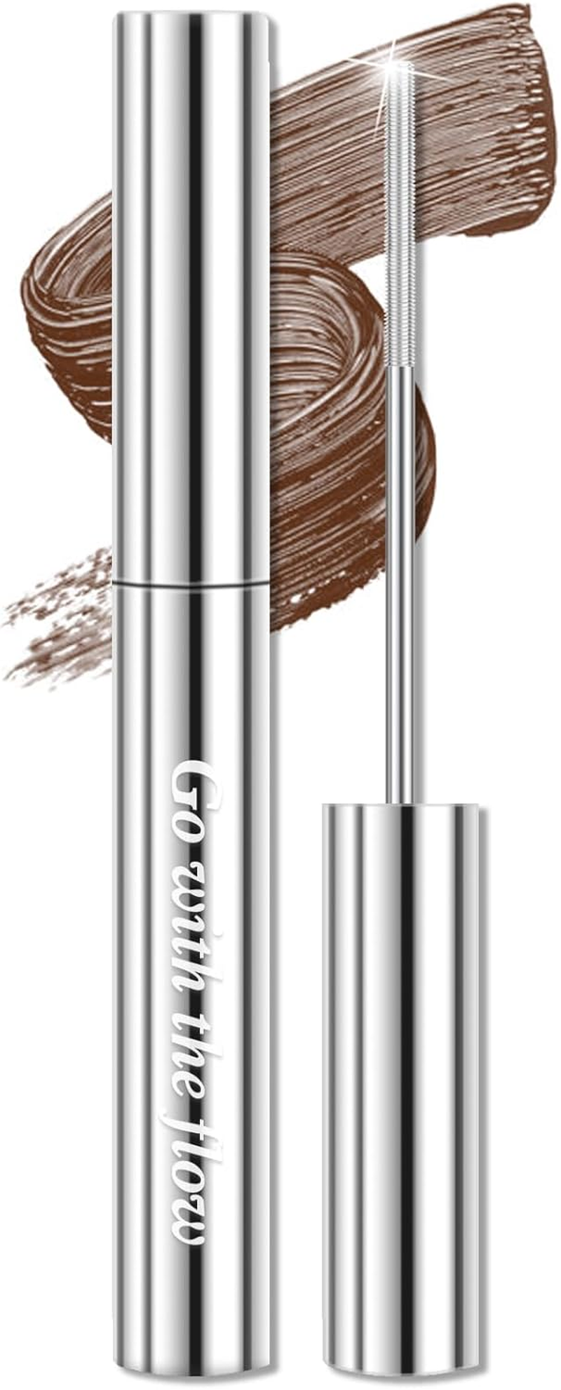 Noerrors Metal Mascara, Washable Iron Eyelash Stick, 3D Curling, Extra Slim Fine Volume Pigment Long Eyelashes, Brushless Brush, Waterproof Long Lasting Eyelash Makeup #Brown image number 6