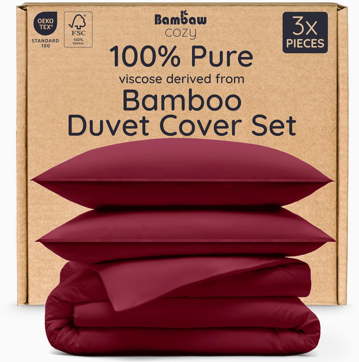 Bambaw Bamboo Bed Linen 155 X 220 Cm, Sustainable Bamboo Duvet Cover, Soft Hotel Quality Bed Linen, Cooling Duvet Cover 155 X 220 Cm, Summer (Navy Blue)