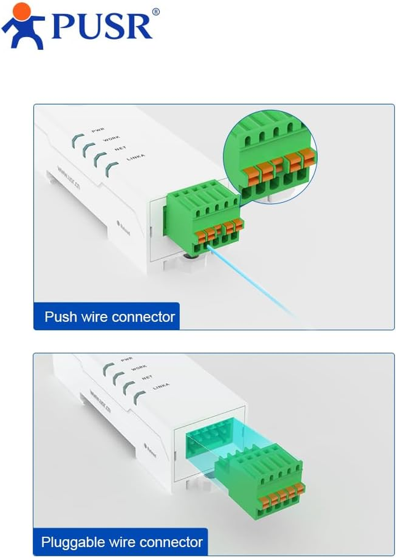 PUSR Din Rail Lipstick RS485 to Ethernet Server for Serial Devices Modbus Gateway 2 Ports USR-DR134 image number 4