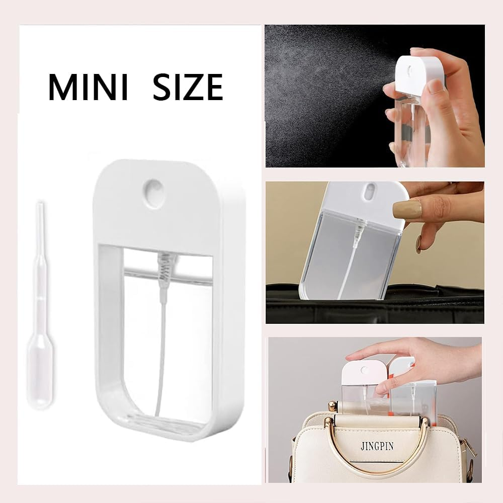 6 Pack 45ML Portable Refillable Card Spray Bottle Slim Design Cosmetic Atomizer Portable PP Moisturizing Sprayer Box,Used for Essential Oil Disinfectant Alcohol Makeup Toner Air Freshener(White） image number 4