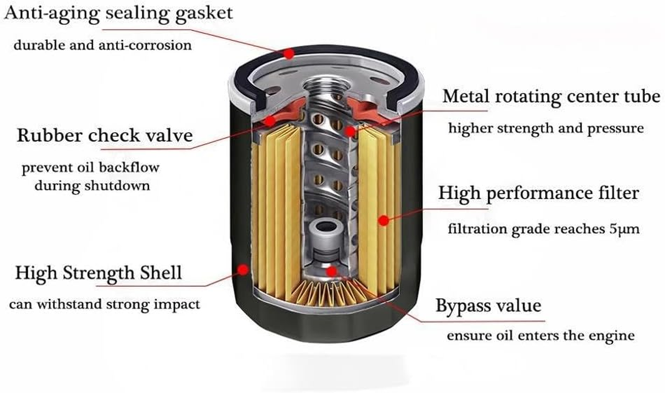 16097-0008 Oil Filter for 2023 Kawasaki ER400 Z400 Ninja 400 650 300 500 Zx6R Z650 Vulcan 900 1500 1700 2000 800 650 750 Versys 650 X300 1000 W800 Prairie 400 300 Bayou 400 Z900 Z1000 Z800 Z750 303 image number 5