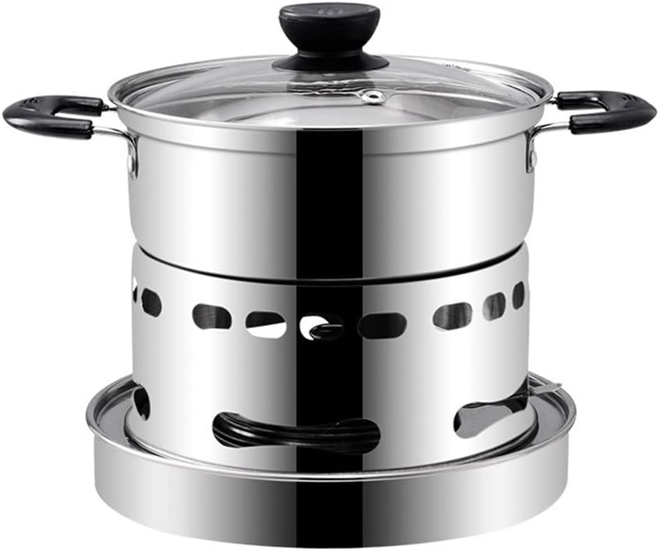 Alcohol Stove with Pot, Camping Stoves Set, Hot Pot Alcohol Stove, Portable Stainless Steel Alcohol Burning Stove for Cooking Barbecue Camping Hiking Picnic (16CM) image number 1