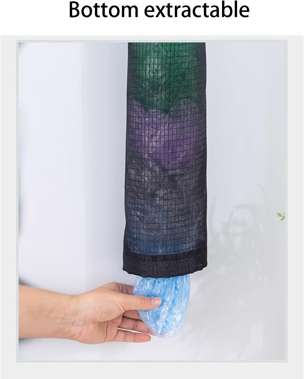 Plastic Bag Holder Dispenser 2PCS, Hanging Storage Bag Trash Bag, Plastic Bag Holder Mesh Grocery Bag Holder, Black image number 3