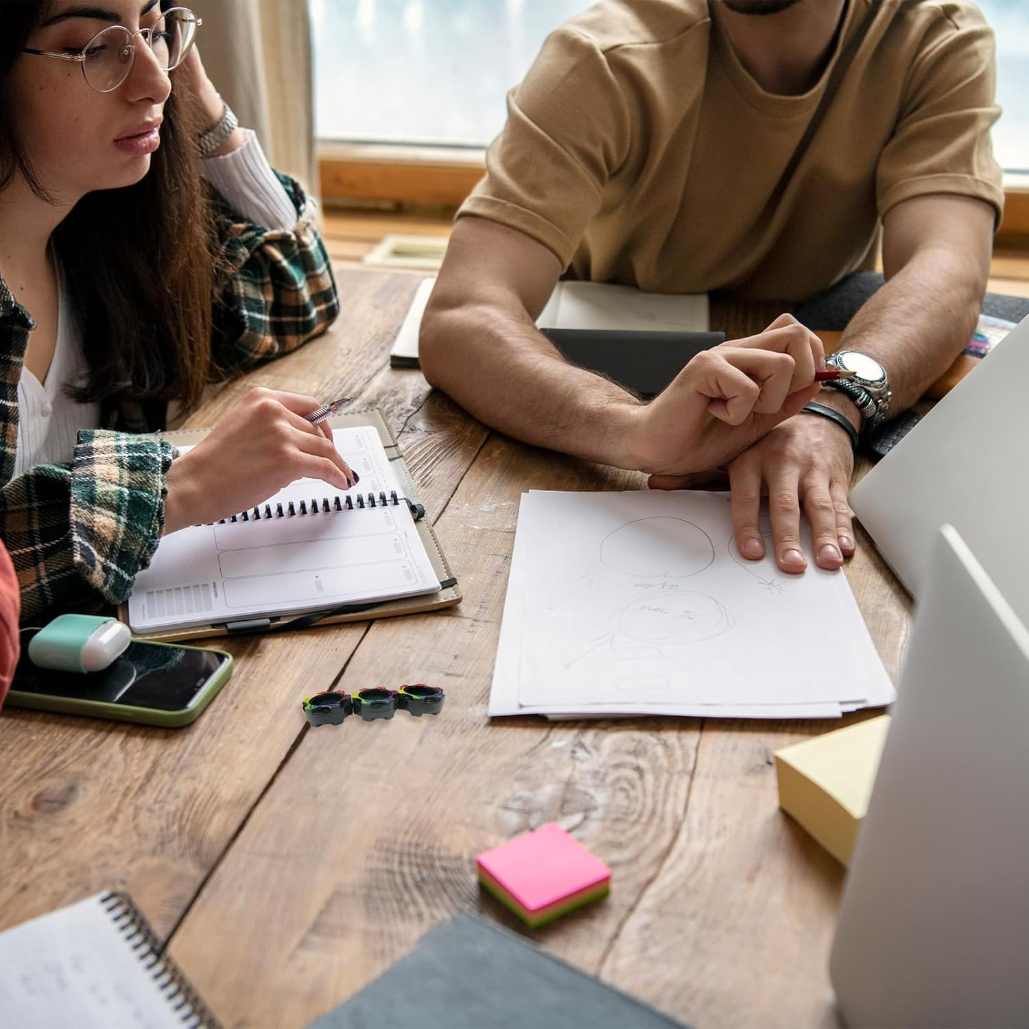 TEAONE Magnetic Finger Toys, 3 PCS Fidget Rings Toy for Anxiety and Stress Relief (Colorful)