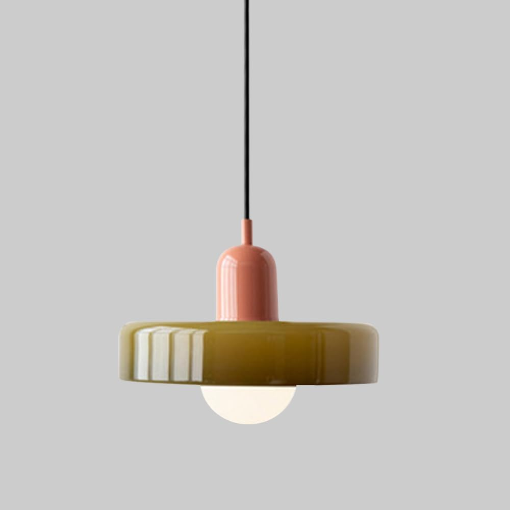 Nordic Hanging Light Glass Pendant Lighting Ceiling Fixture round Small Chandelier Ceiling Lamp Modern Single Suspended Lights for Dining Room Kitchen Island Cafe Bar Star of Light