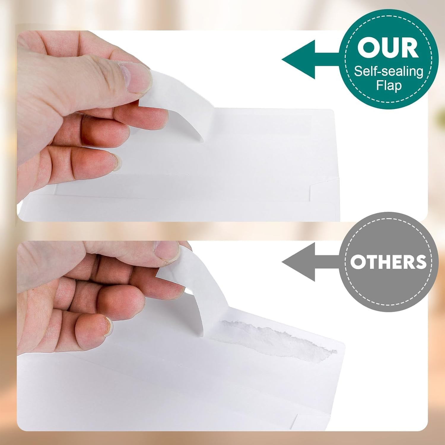 50 Pack Premium White Envelopes & Blank Folded Cards Kit - 7.2"X5.2" Envelopes & 5"X7" Cards for DIY Greeting Cards, Invitations, Wedding, Birthday, Thank You Cards - White-Blank Envelope-50 image number 3