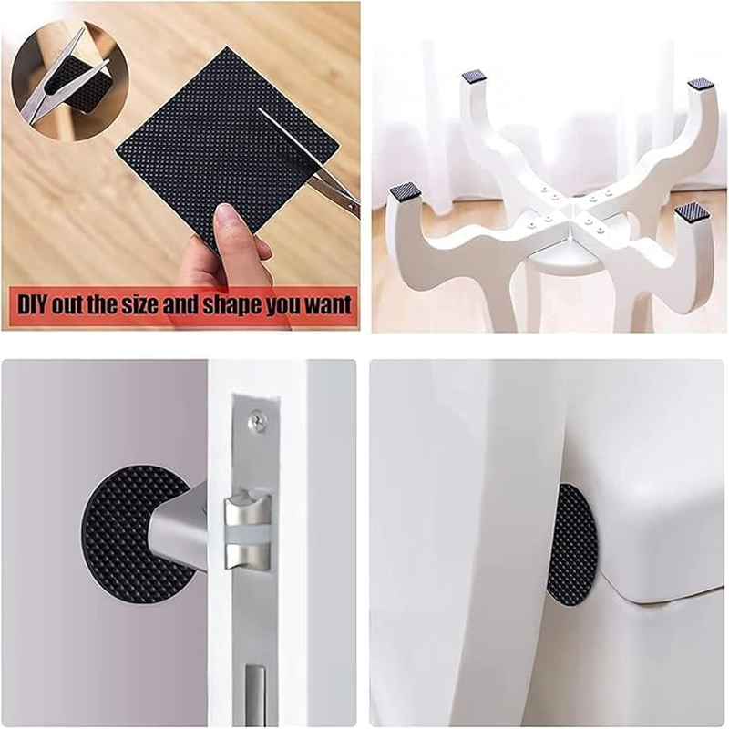 48 PCS Non Slip Furniture Pads Self Adhesive Rubber Floor Protectors Furniture Grippers Chair Leg Pads Self Adhesive Furniture Pads Rubber Chair Feet anti Scratches Furniture Pads for Floor image number 5