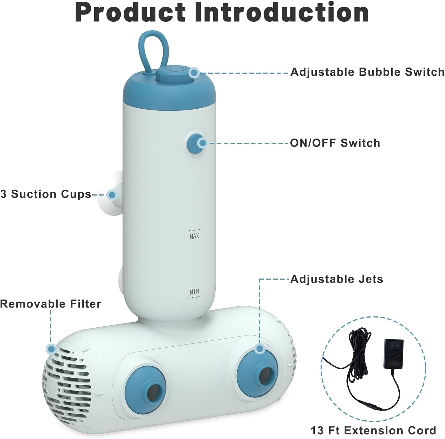 Eazy2Hd Bath Jets for Tub, Portable Bath Spa with Dual Jets for Bathtub, Bubble Bath Massage at Home Spa, Bath Accessories for Women, Men Relaxing Daily Use image number 2