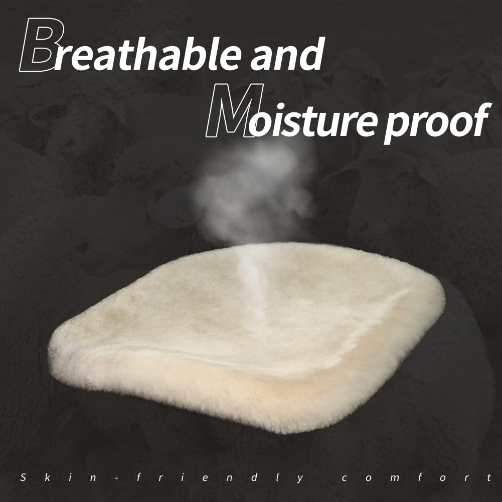 LLB Genuine Sheepskin Car Seat Cushion Seat Covers for Cars Trucks SUV Comfort Seat Protector Pad for Car Driver Seat Car Accessories for Women Office Chair Car Decor (Grey, Front Seat Cushion-1 Pc) image number 5