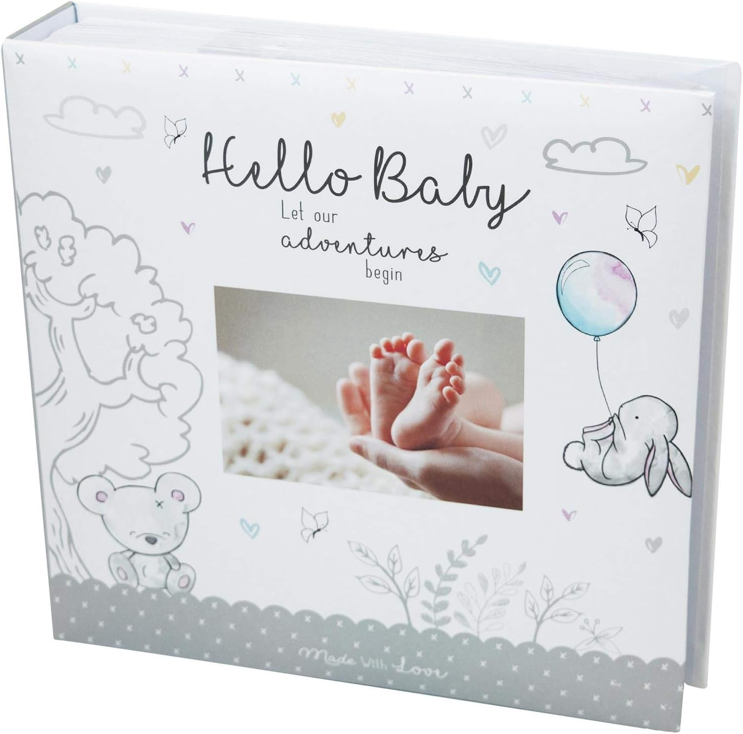 Baby First Photo Album 4X6'' 200 Photos Memo White Unisex Birthday Christening
