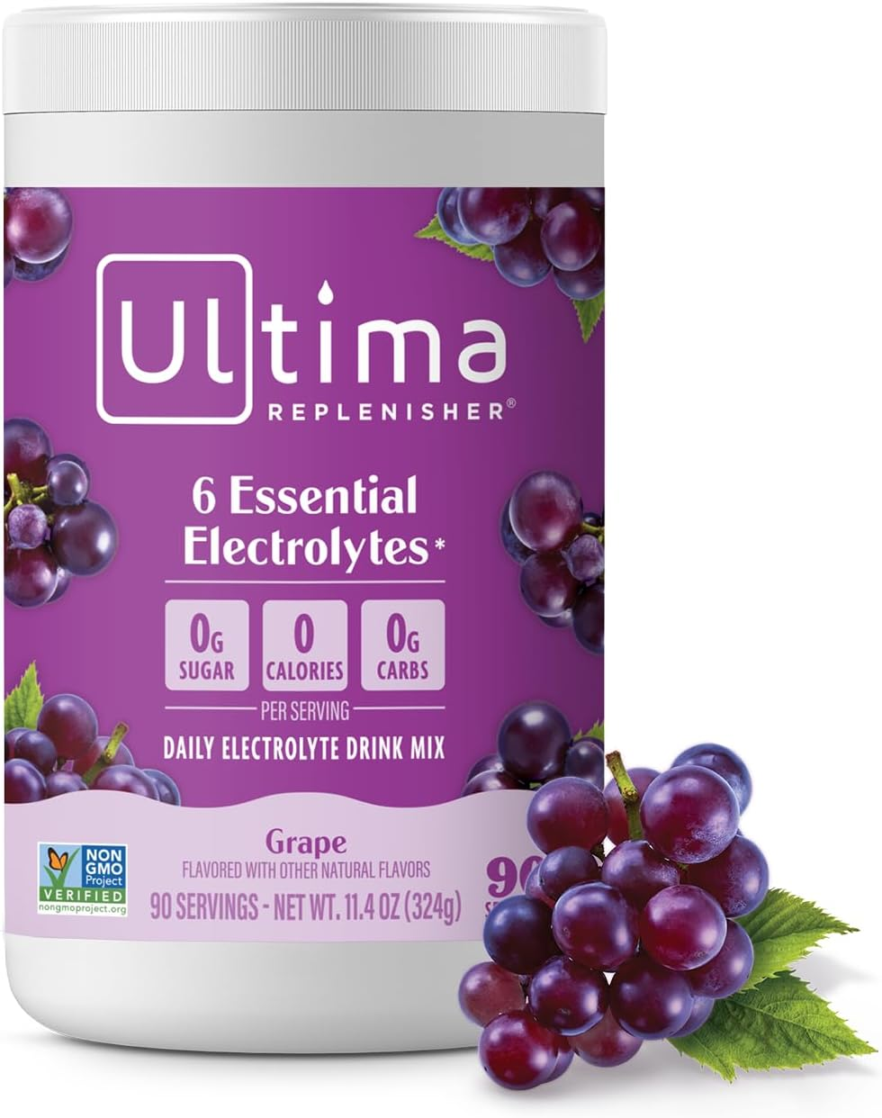 Ultima Hydrating Electrolyte Powder, Grape, 90 Servings, No Sugar, 0 Carbs or Calories, Keto, Gluten-Free, Paleo, Non-Gmo, Vegan, with Magnesium, Potassium, Calcium image number 4
