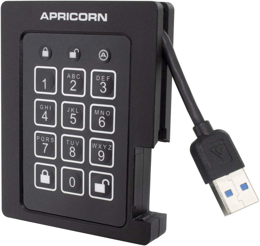 Apricorn Aegis Padlock 240 GB SSD 256-Bit, FIPS 140-2 Level 2 Validated Ruggedized USB 3.0 Encrypted External Portable Drive image number 3