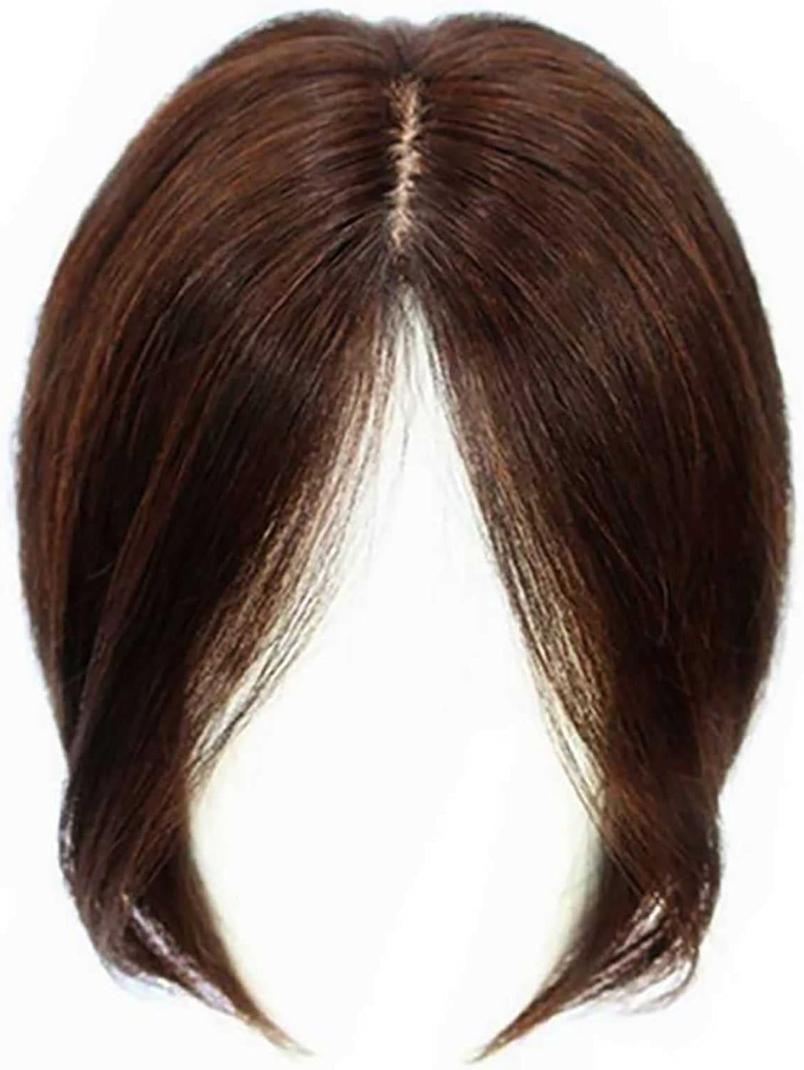 Real Topper Middle Side Part Human Hair, Hair Toppers for Women Real Human Hair No Bangs, Crown Topper Clip in Top Hairpieces for Women with Thinning Hair image number 4