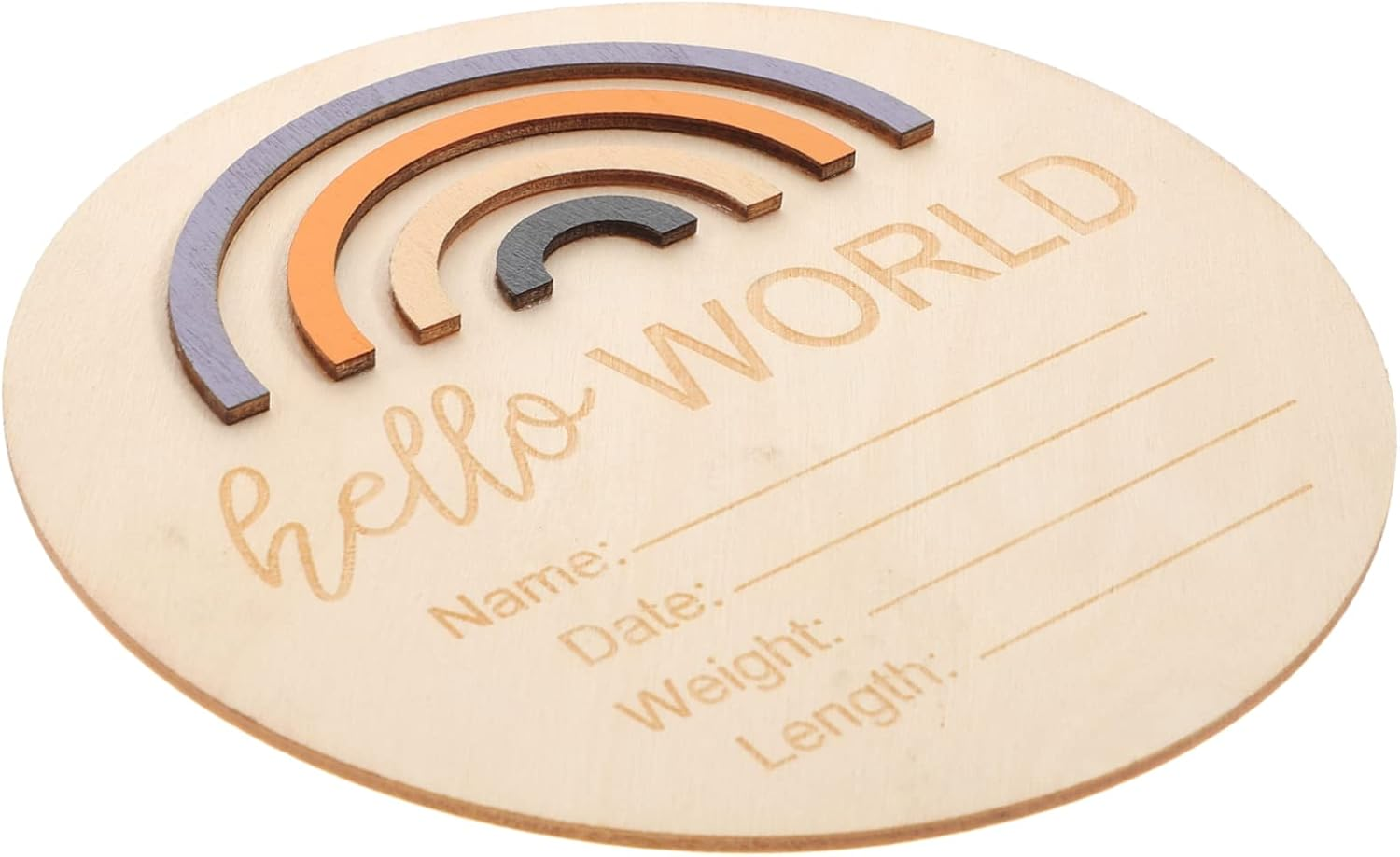Wooden Milestone Cards Rainbow Announcement Disc Photo Prop for Newborns Monthly Marker Parents image number 1