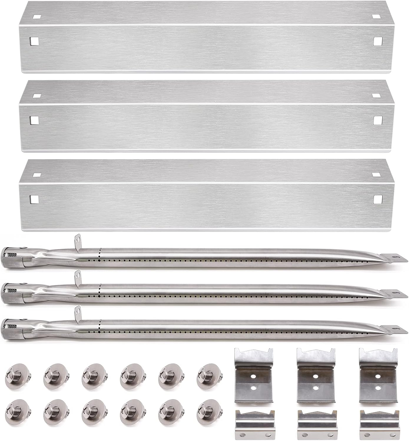 Adviace Grill Parts Kit for Char Griller 5050 5650 3001 5072 3072 3008 5252 3030 300 Replacement Parts, Flame Shields, Burner Pipes, Burner Tube/Flare up Shield Support Kit image number 3