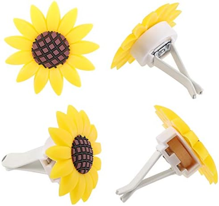 6 Pieces Car Air Freshener Sunflower Car Accessories Sunflower Air Vent Clips Cute Car Air Freshener Sunflowers Gift Decorations Girasoles Car Clip Interior Air Vent Decorations