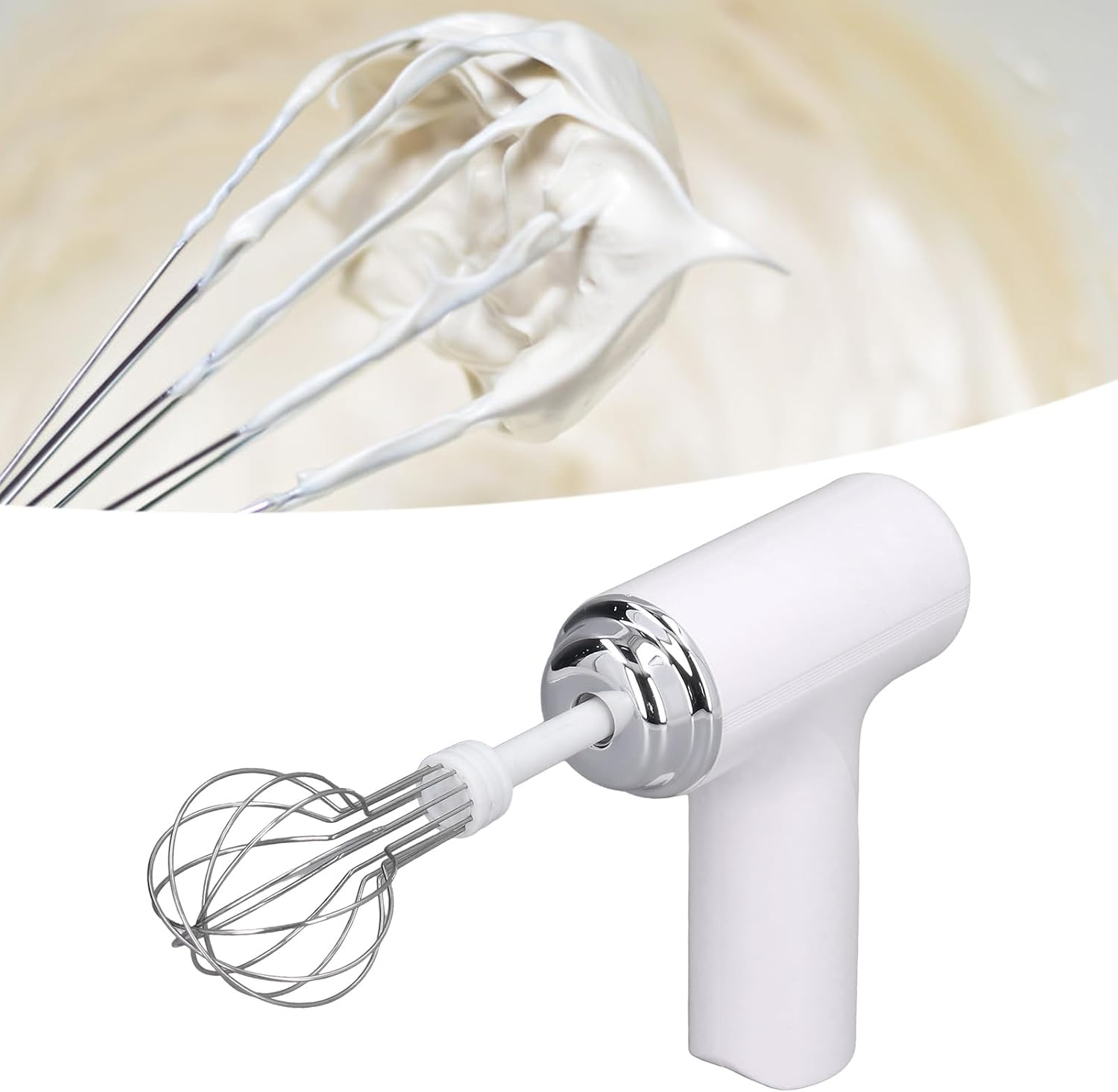 Handheld Electric Mixer, Electric Egg Beater, Foam Maker, Electric Kitchen Mixer, Cordless Electric Egg Beater, Rechargeable Kitchen Mixer for Cream, Egg Liquid, Jam, Butter - Purple image number 2