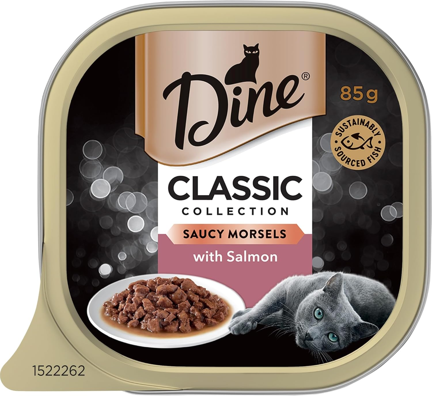 Dine Classic Collection Wet Cat Food Salmon Saucy Morsels 85G Tray, 14 Pack image number 4