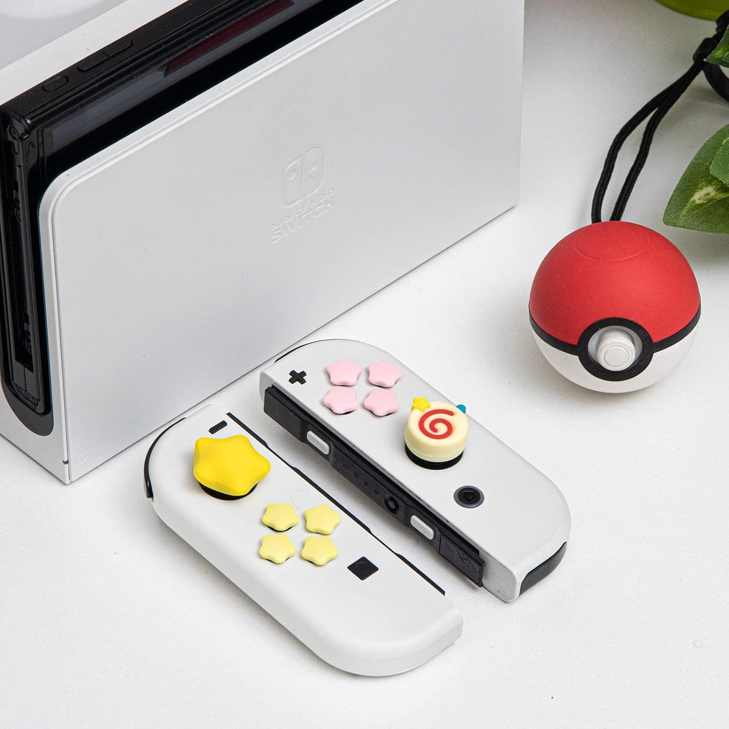 Kirby Thumb Grips for Nintendo Switch, Cute Switch OLED Button Caps Set image number 6