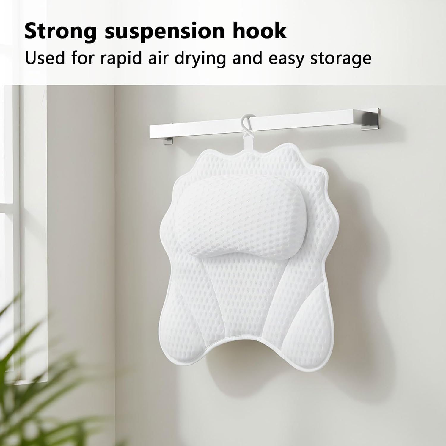 4D Bath Pillow for Bathtub with Head and Neck Support, Ergonomic Spa Pillow with Strong Suction Cups for Bath Tub Relaxation, Non-Slip - Jotron image number 3