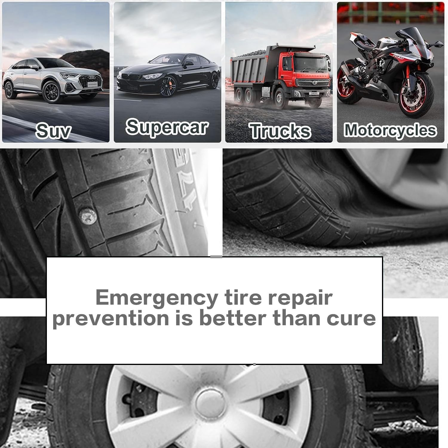 Kaoruo Universal Tire Repair Kit, 37 Piece Tire Repair Tools, Heavy Duty Auto Emergency Tool Kit for Fixing Flat Tires image number 2