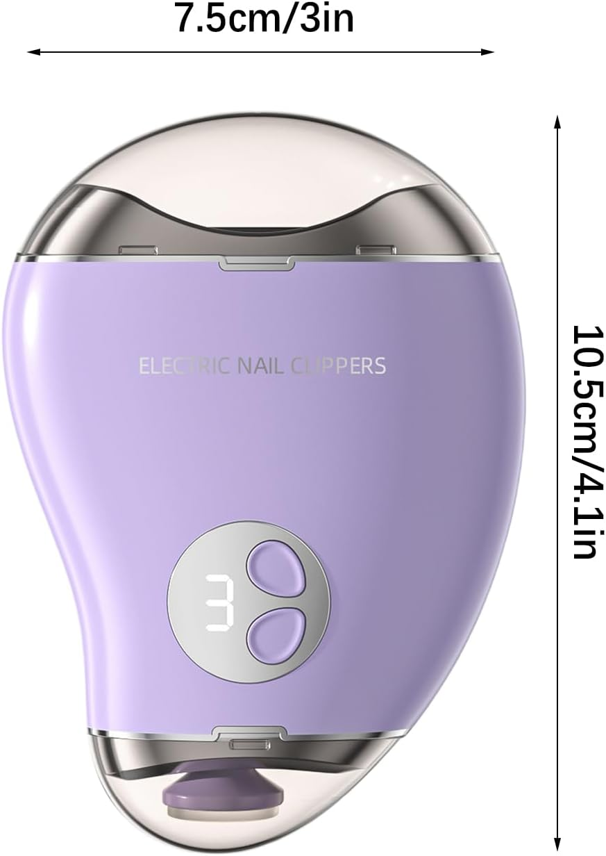 Adults Electric Nail Trimmer, Double- Toe Nail Cutter with 3-Speed Display, Safe Mango Shape Design for Thick Nails, Double-Head Nails Grinder Safe for Travel, Home Use image number 6