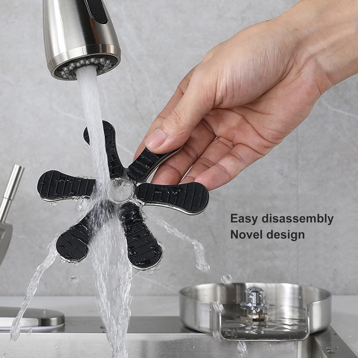 Glass Rinser, Stainless Steel Automatic Glass Rinser 360&deg; Rotating Jet Bottle and Cup Washer for Sink Powerful Cup Washer Kitchen Sink Cup Rinser for Bars, Hotels, Coffee Shops image number 1