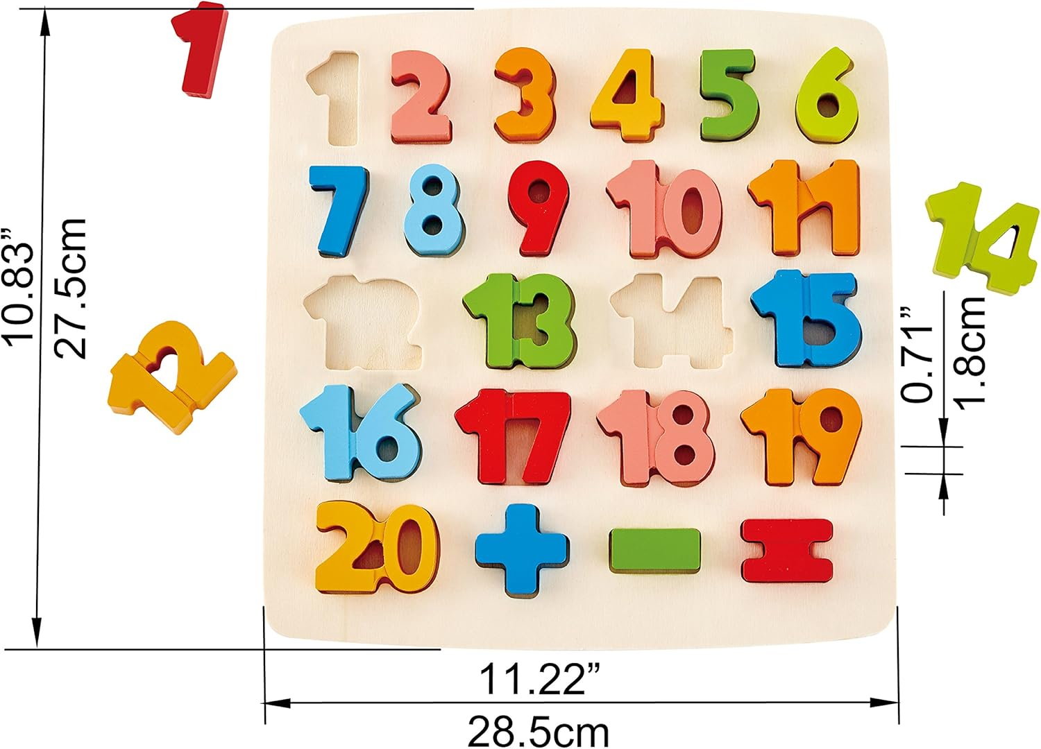 Hape Chunky Number Math Puzzle Educational Kids/Toddler Learning Activity Toy 3+