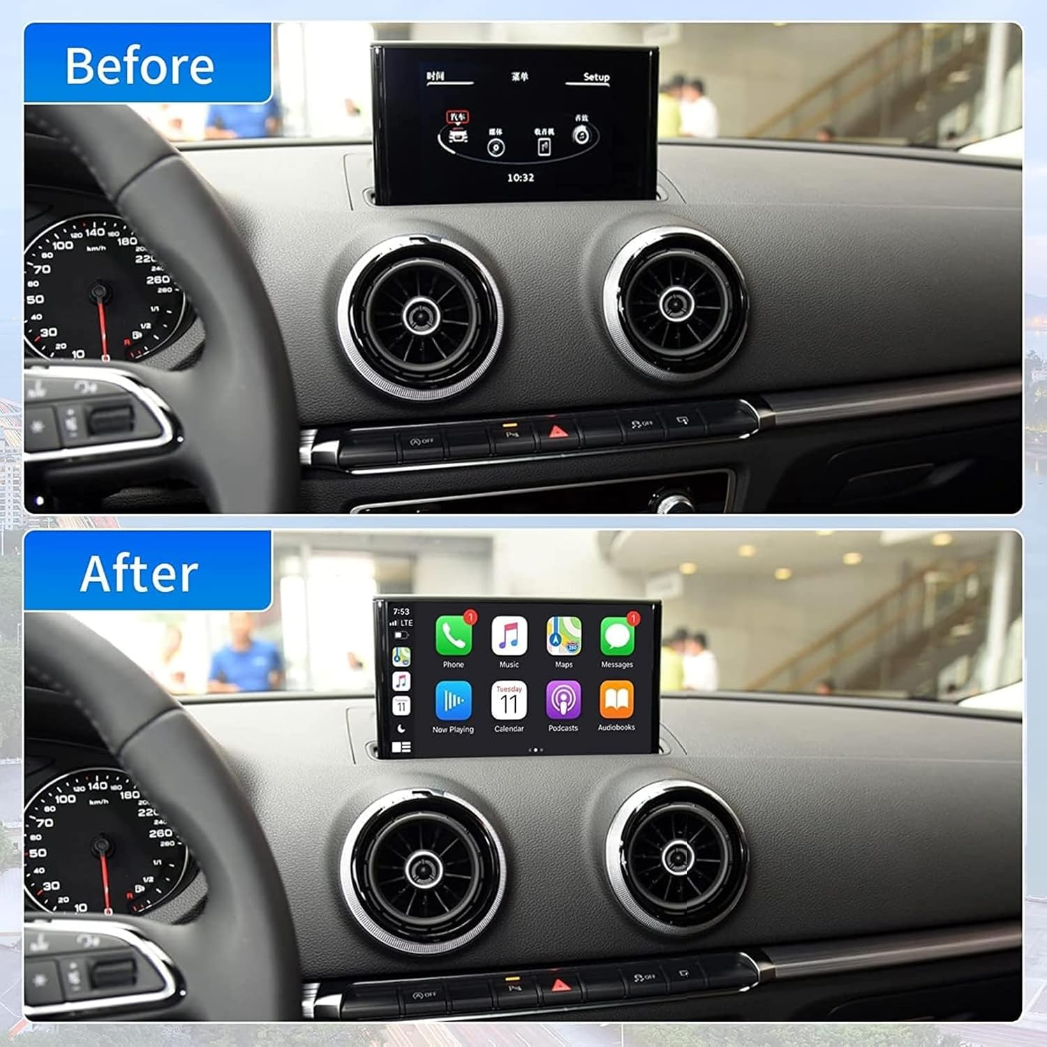 Ninetom Wireless Carplay Android Auto Retrofit Kit Compatible with 2013-2018 Audi A3/S3, Carplay Module Receiver Box Support Navigation, Maps, Music, Mirroring, Camera image number 5