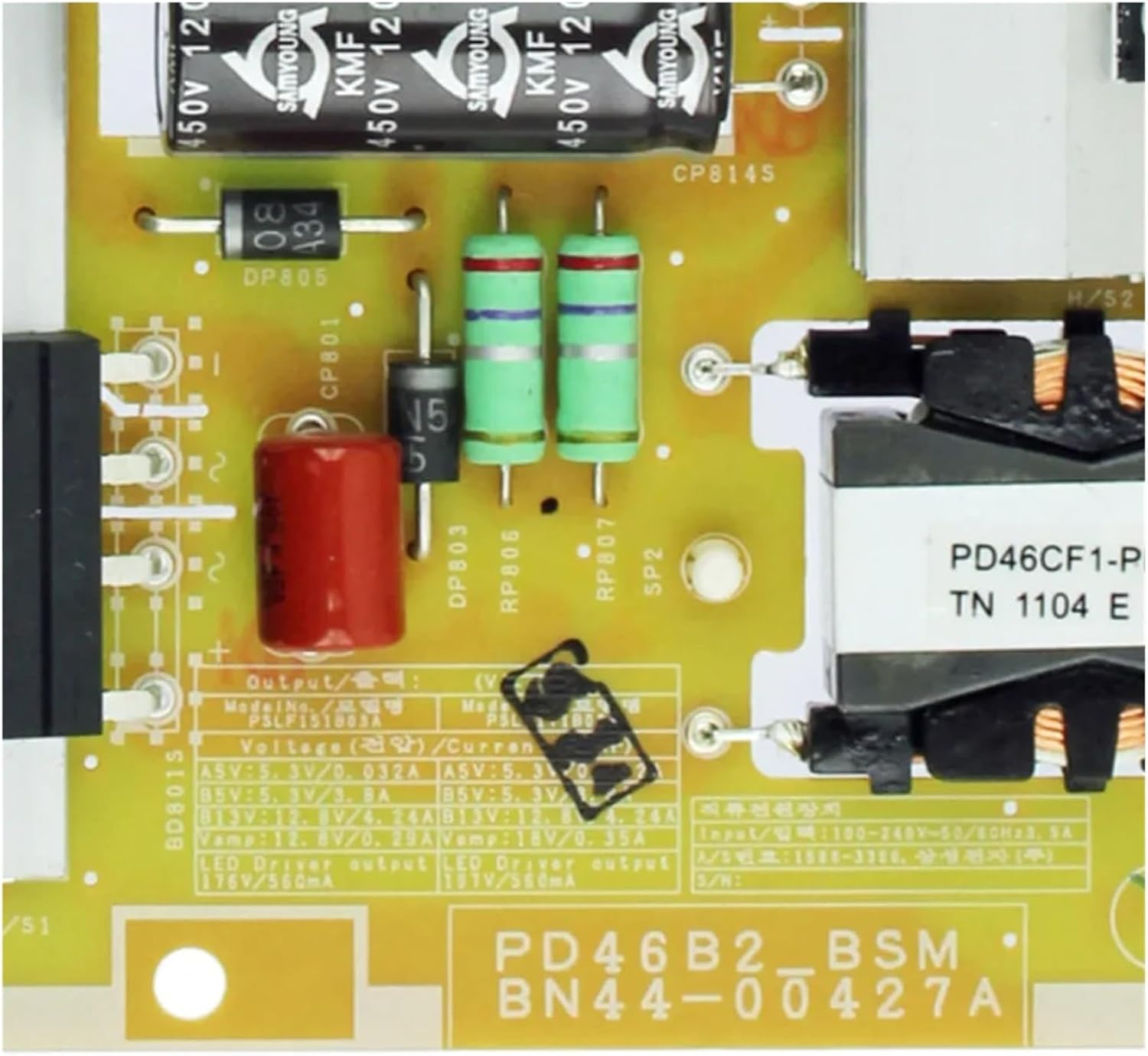 Replace TV Power Board BN44-00427A with BN44-00427B, Compatible for Samsung, TV Power Board for UE46D8000YU, UN46D7000, UE46D6530, UE46D8000, UE46D6500, UA46D6400 image number 3