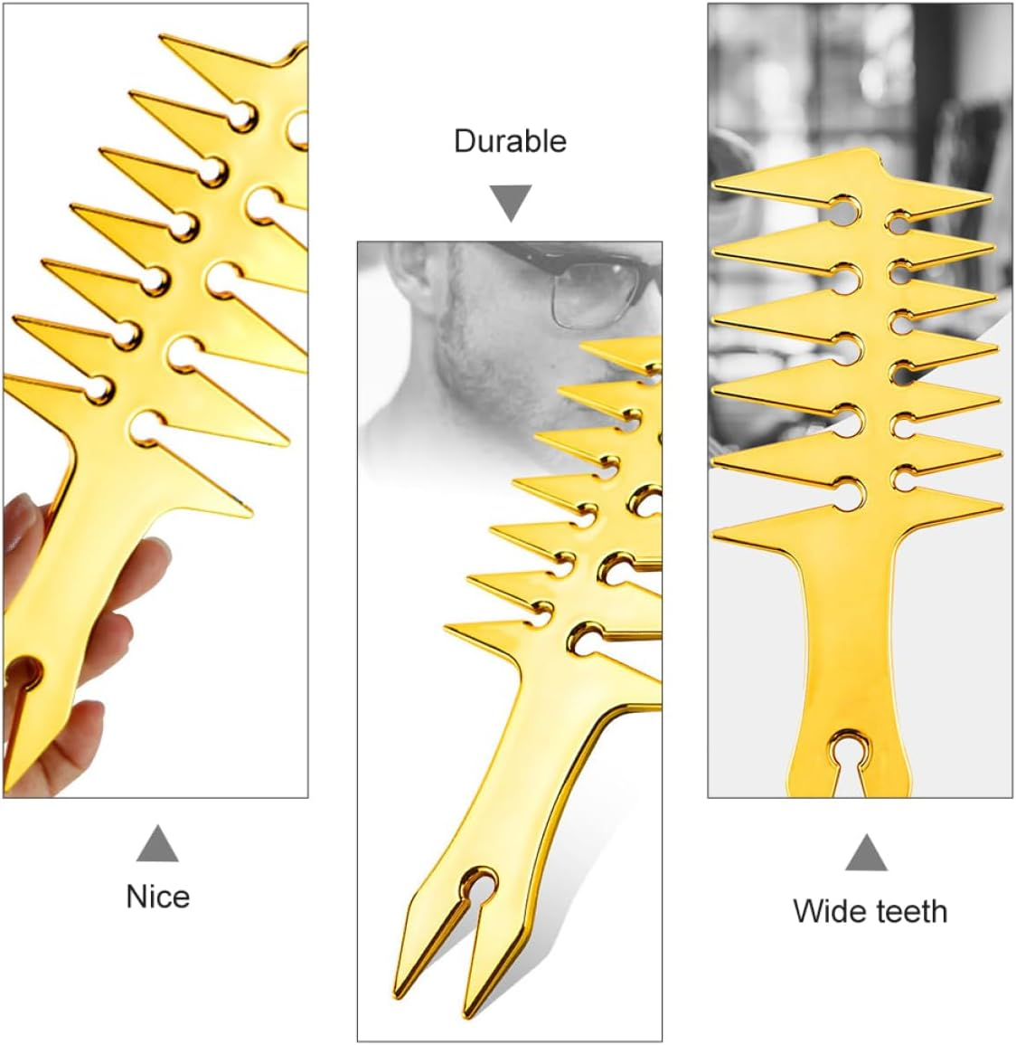 Mikinona Retro Style Comb Mens Hairbrush Oil Hairdressing Comb for Styling and Detangling image number 2